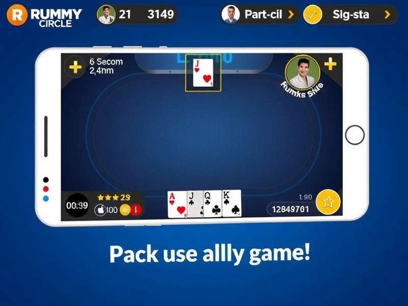 Rummy Circle App Interface showing game tables and features
