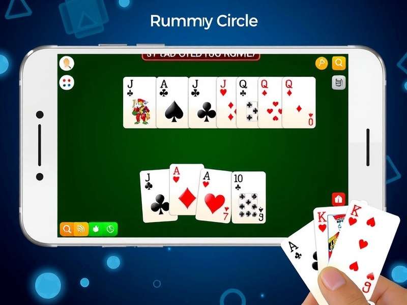 Rummy Circle Download App interface showing game lobby and cards